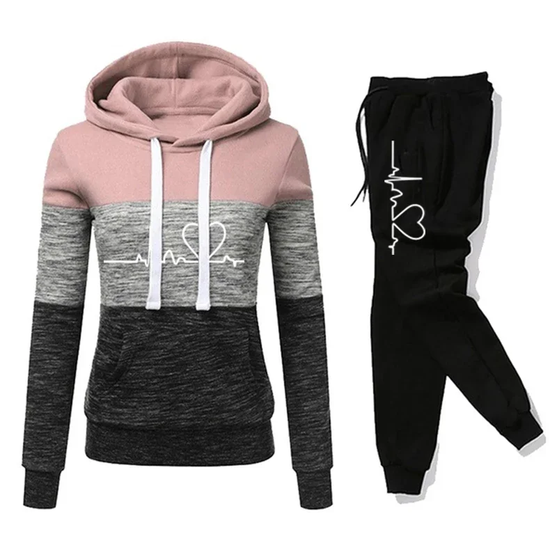 Damski dres z bluzą z kapturem, dwukolorowy Pinkw