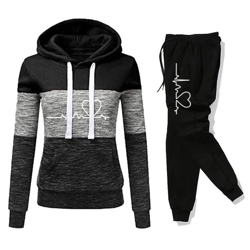 Damski dres z kapturem komplet bluza i spodnie Blackw