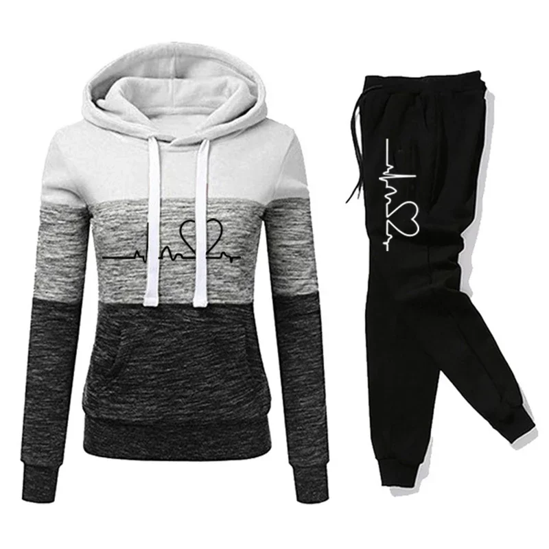 Damski dres z kapturem komplet bluza i spodnie Whiteb