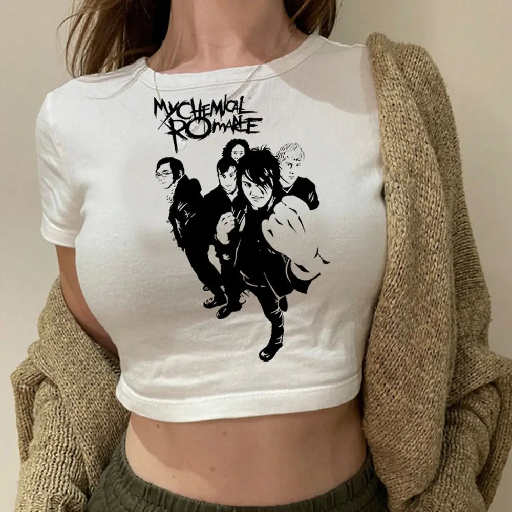 Damski krótki top w stylu gothic grunge 62910