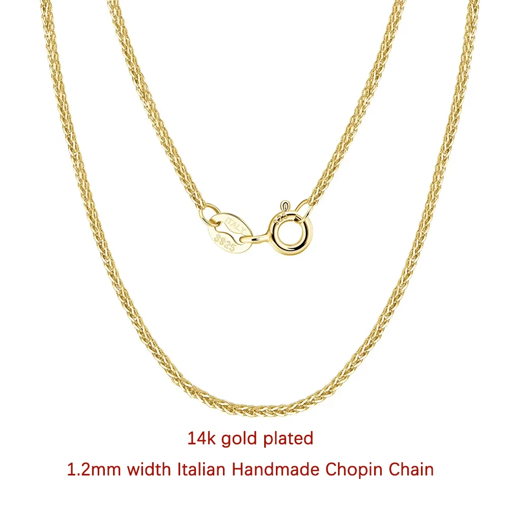 Delikatny damski łańcuszek Chopin na szyję cienki splot 14k 1.2mm