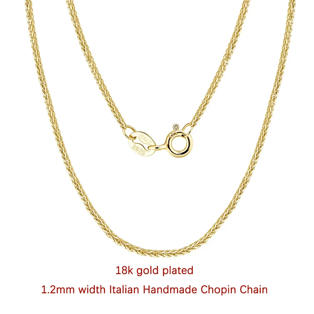Delikatny damski łańcuszek Chopin na szyję cienki splot 18k 1.2mm