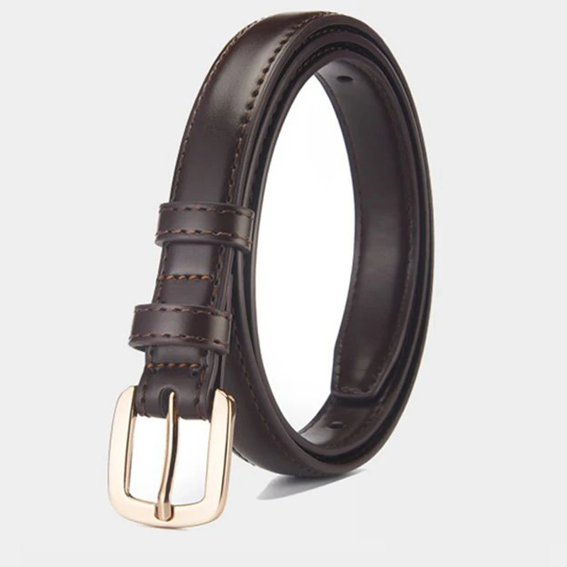 Damski pasek retro z klamrą szpilkową do sukienki i jeansów Kawa