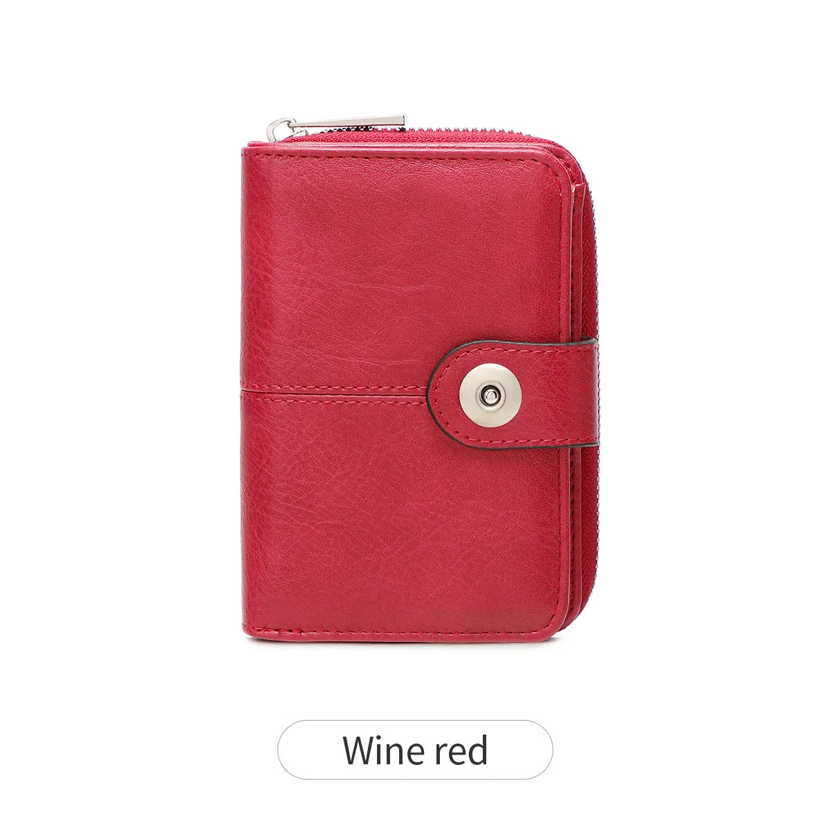 Damski portfel z blokadą RFID – pojemny, zapinany na zamek Qb364 winered