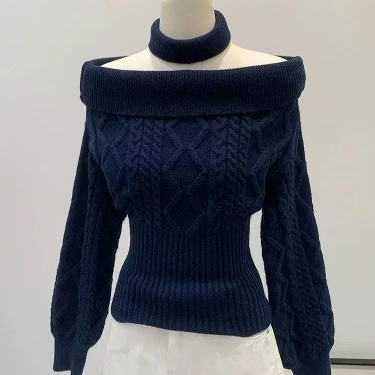 Damski sweter z kokardą w stylu Y2K 4756 szary