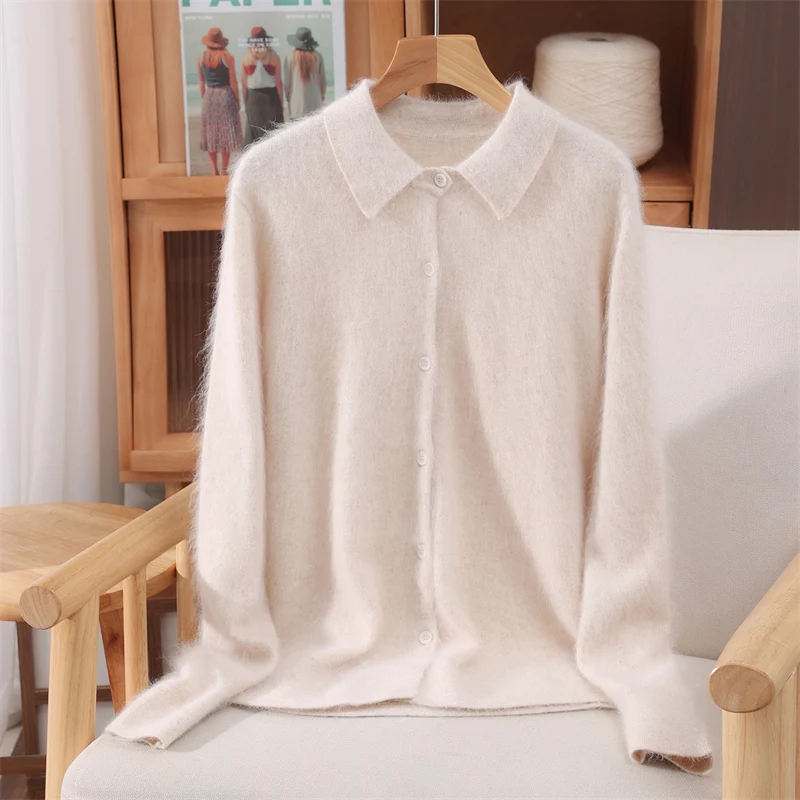 Damski sweter z kołnierzykiem Peter Pan w stylu preppy Moja wielbłądka