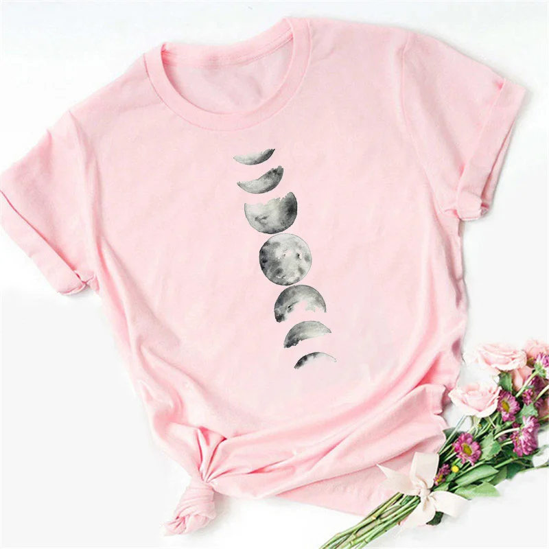 Damski t-shirt z nadrukiem księżyca Bt5455 f