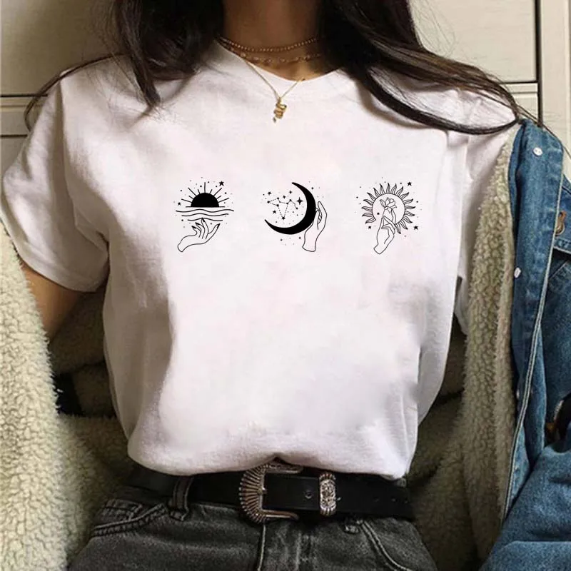 Damski t-shirt z nadrukiem księżyca Bt7200