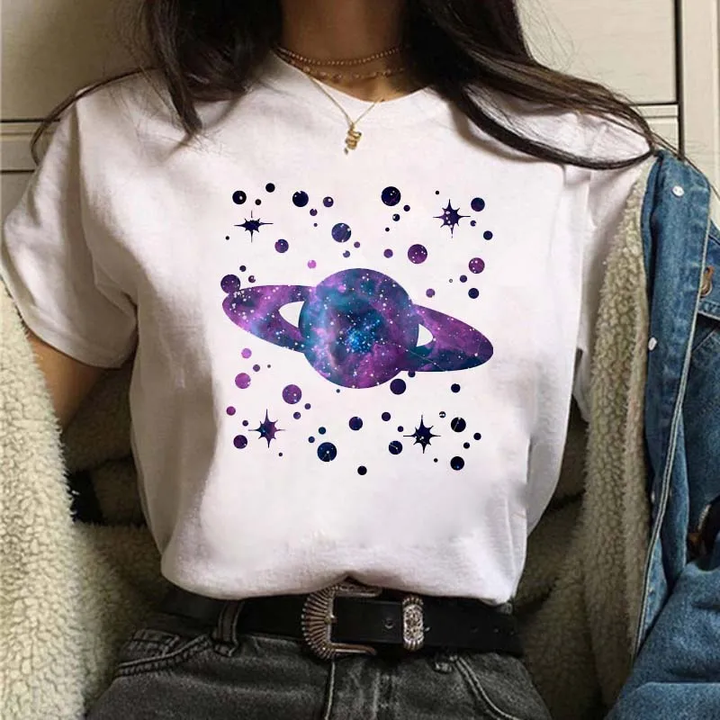 Damski t-shirt z nadrukiem księżyca Bt7207