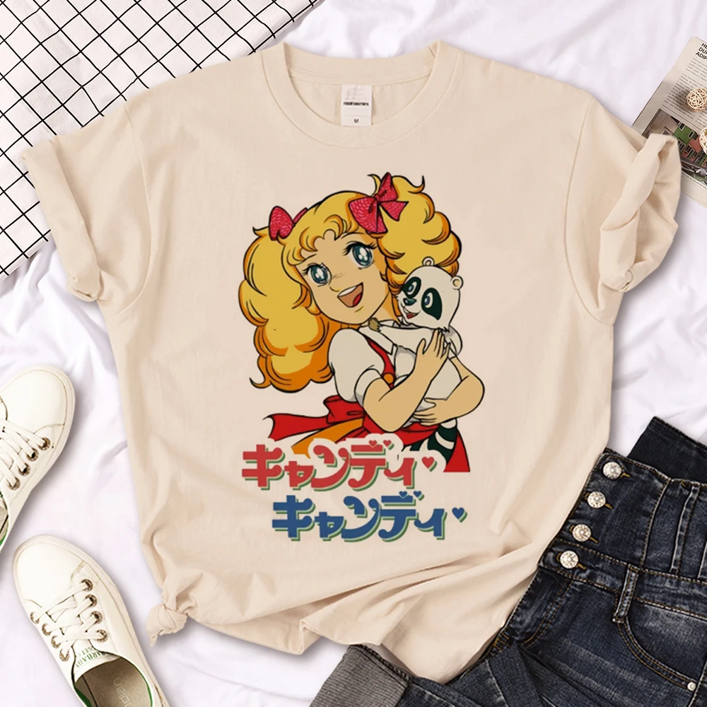 Damski t-shirt Y2K z nadrukiem anime w stylu retro 13769
