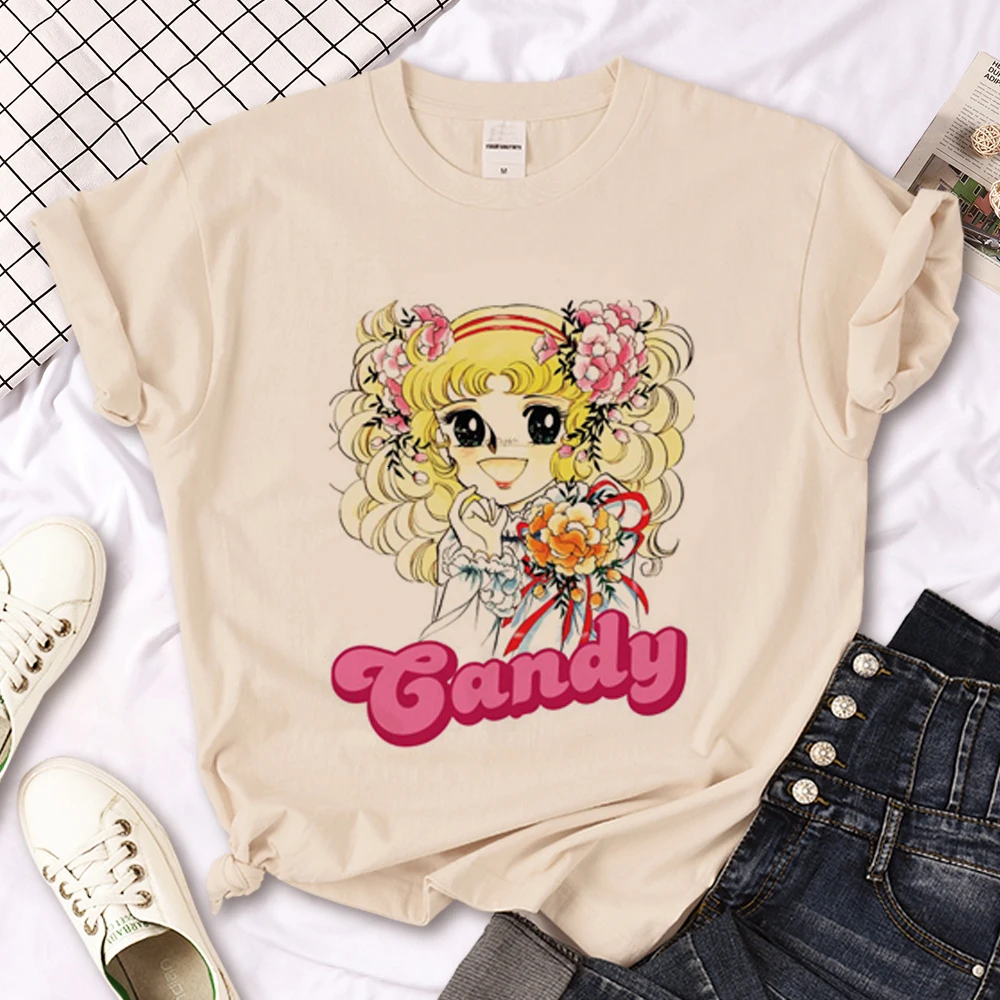 Damski t-shirt Y2K z nadrukiem anime w stylu retro 79767