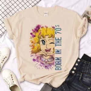Damski t-shirt Y2K z nadrukiem anime w stylu retro 79769
