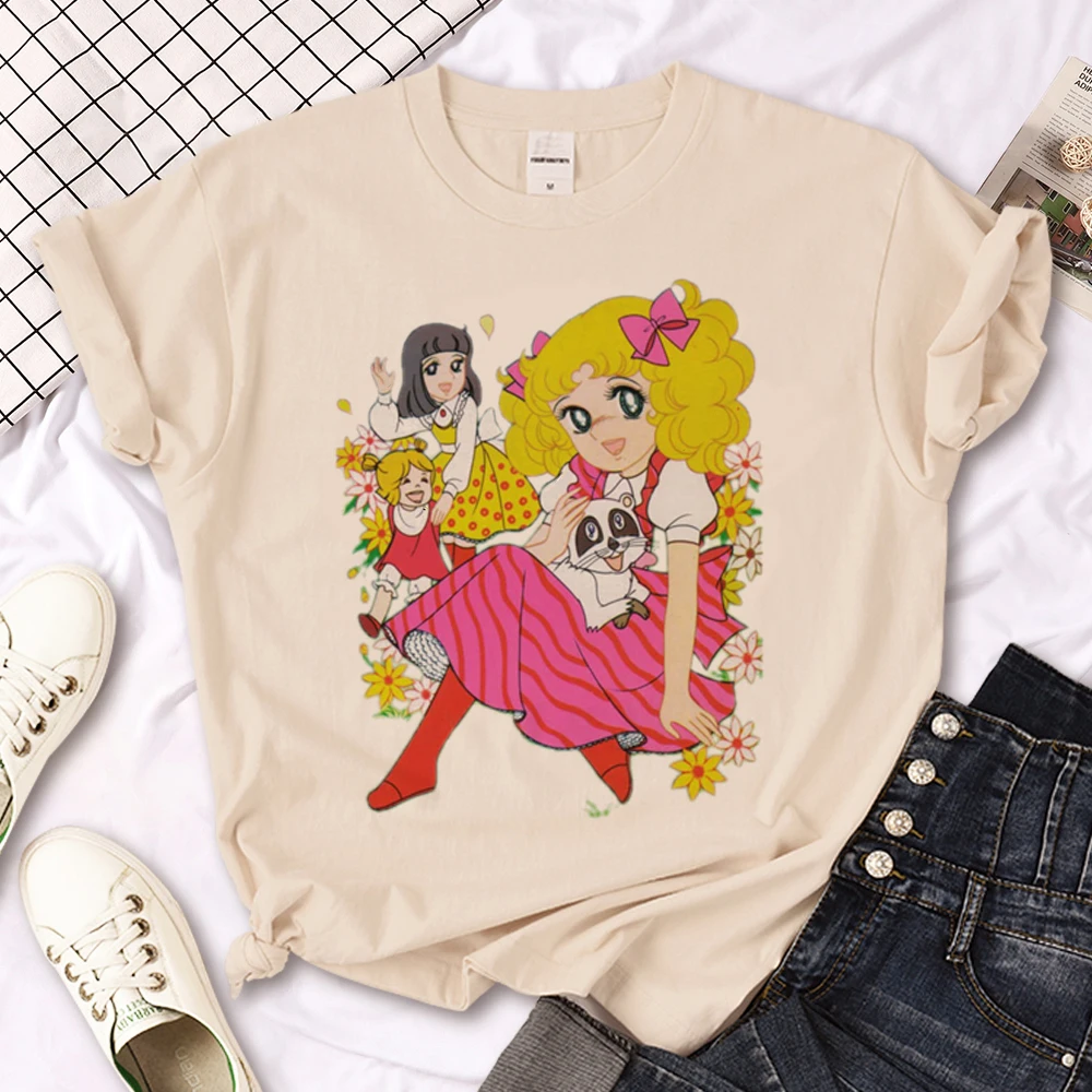 Damski t-shirt Y2K z nadrukiem anime w stylu retro 79871