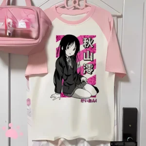 Damski T-shirt z nadrukiem w stylu anime 60646