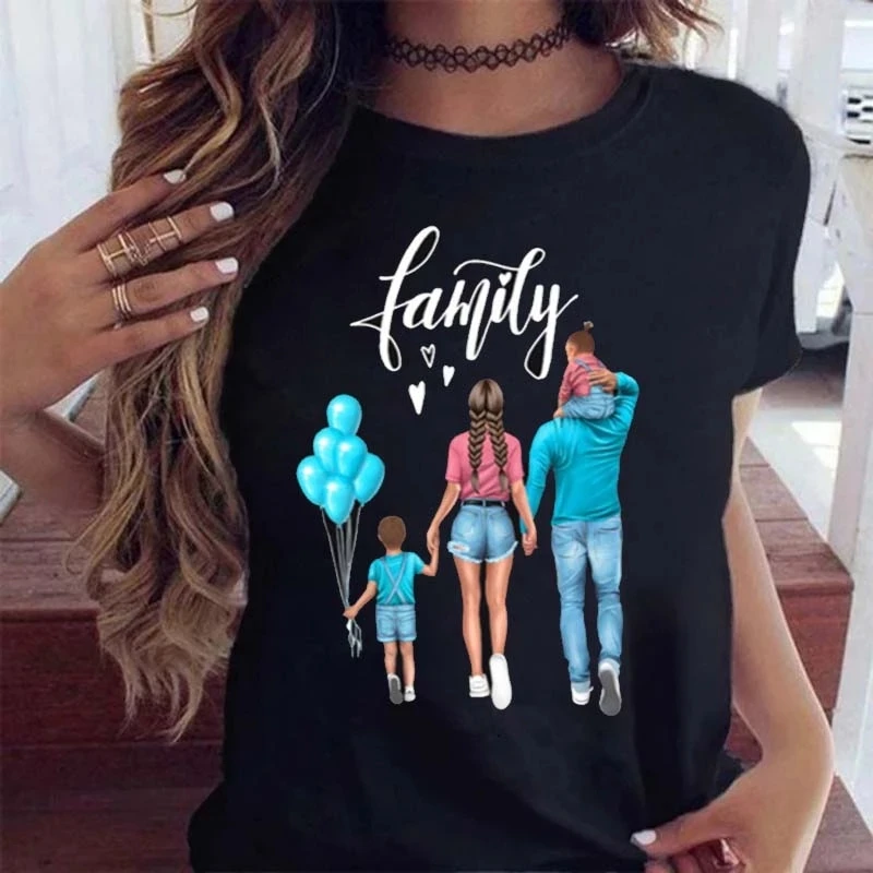 Damski t-shirt z nadrukiem mama i dziecko Bt9097 hs