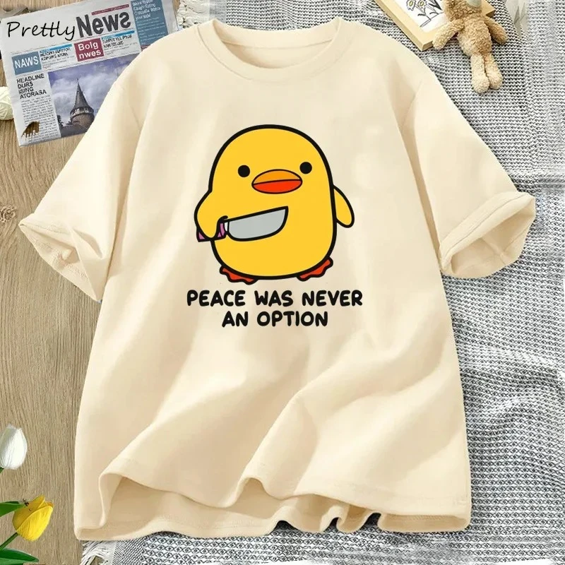 Damski t-shirt z zabawnym nadrukiem gęsi Yx370 1 kaqi