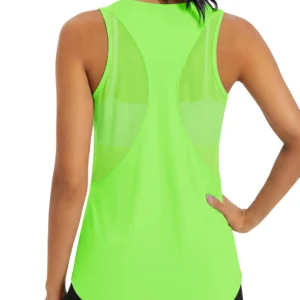 Damski sportowy top do jogi z siateczki Brightgreen