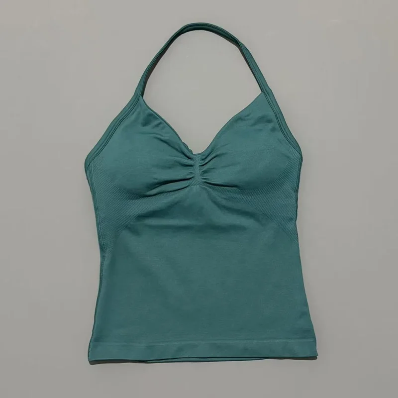 Damski top sportowy halter z wkładkami do jogi Pine