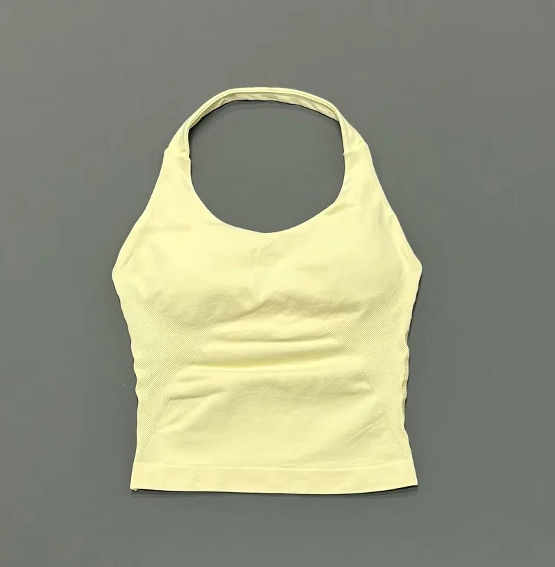 Damski top sportowy halter z wkładkami bezszwowy Butter