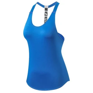 Damski top sportowy z odkrytymi plecami do jogi Niebieski