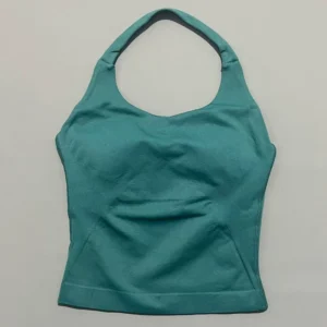 Damski top sportowy z efektem push up Zielony