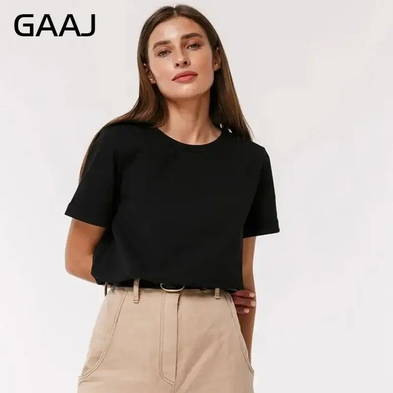 Damski t-shirt oversize z bawełny – gładki, plus size Czarny