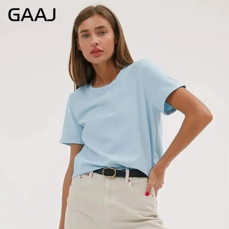 Damski t-shirt oversize z bawełny - gładki, plus size Jasnoniebieski
