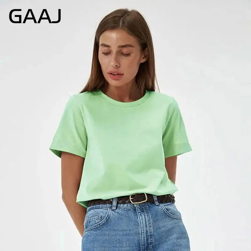 Damski t-shirt oversize z bawełny - gładki, plus size Jasnozielony