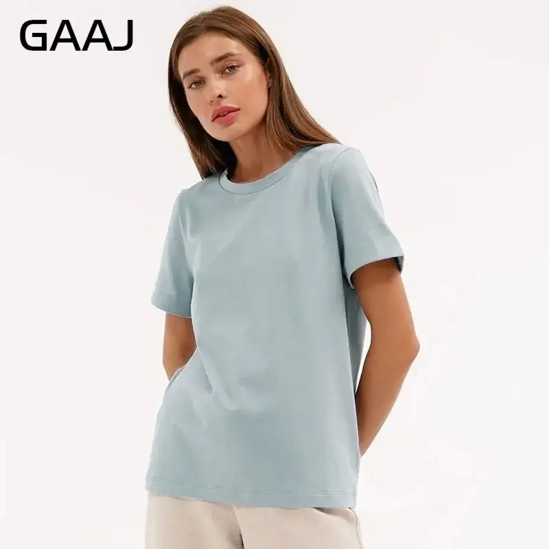 Damski t-shirt oversize z bawełny – gładki, plus size Niebieski