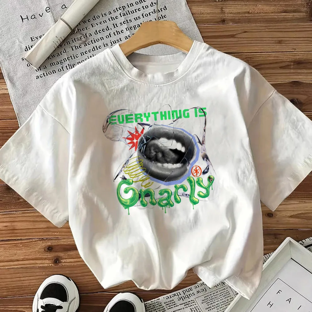 Damski t-shirt z psychodelicznym nadrukiem w stylu y2k 64935