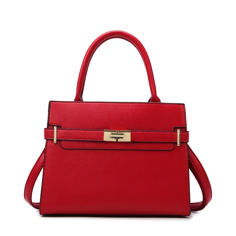 Damski zestaw torebek 3 w 1 - torba na ramię, torebka crossbody i portmonetka Czerwony