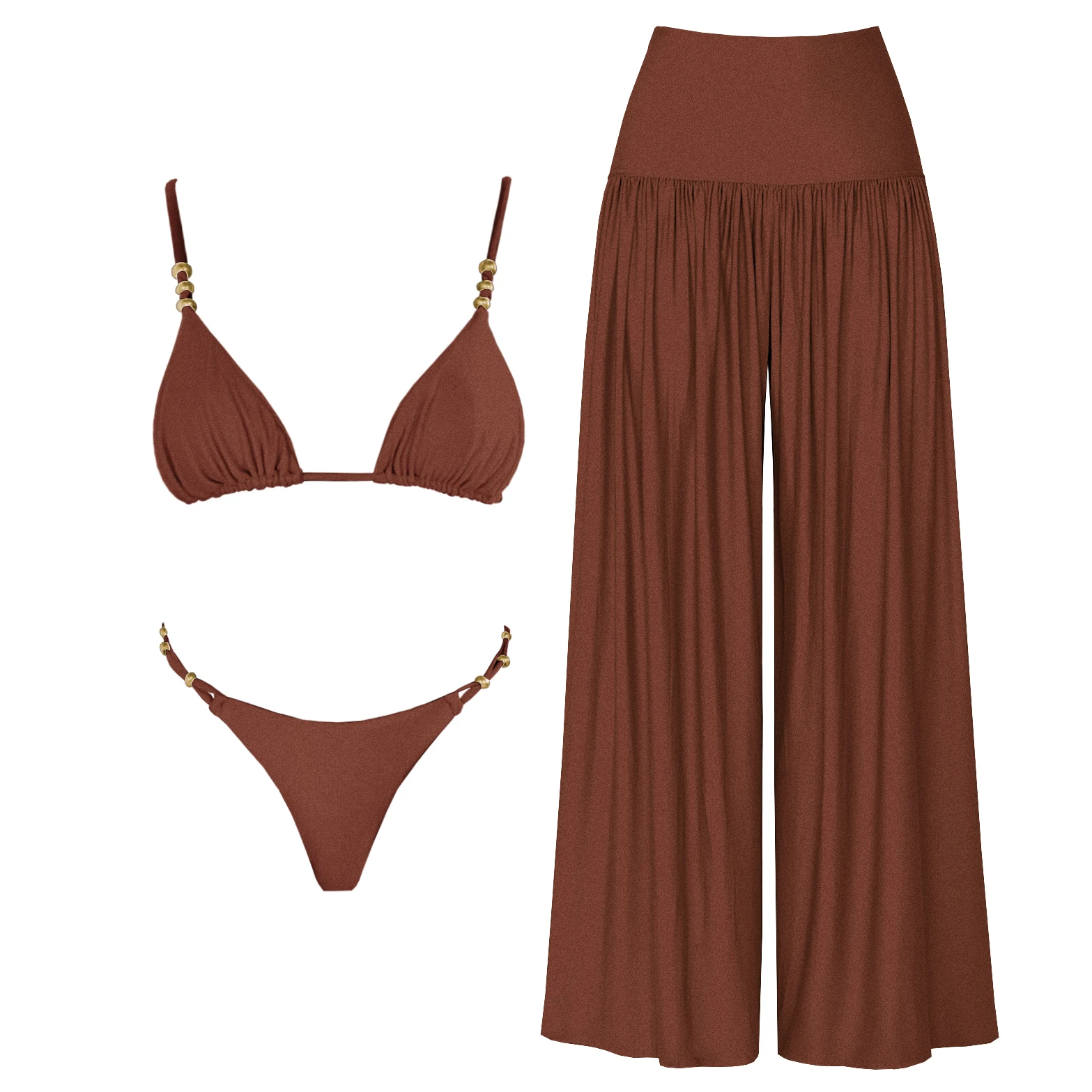 Damskie bikini bandeau push-up trzyczęściowe Set3