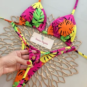 Damskie bikini z nadrukiem i stringami na plażę 012