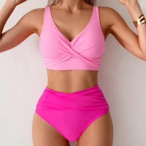 Damskie bikini push-up z wysokim stanem dla pełniejszych sylwetek A25042801a