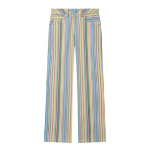 Damskie jeansy w paski szerokie nogawki boyfriend Striped jeans