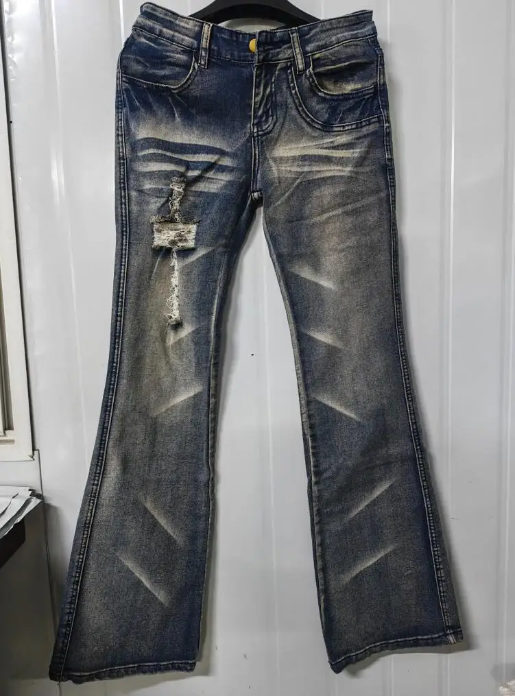 Damskie jeansy z wysokim stanem w stylu Y2K Real photo