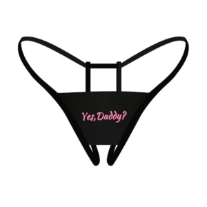 Damskie koronkowe stringi z przezroczystą siateczką open crotch Czarny