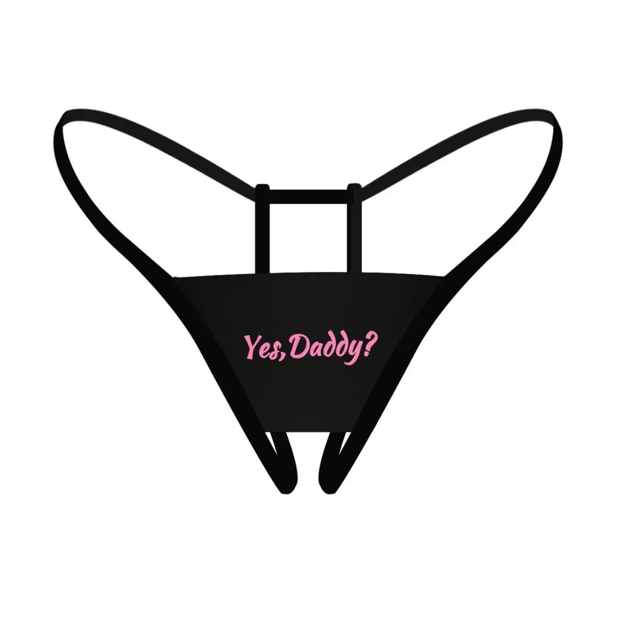 Damskie koronkowe stringi z przezroczystą siateczką open crotch Czarny