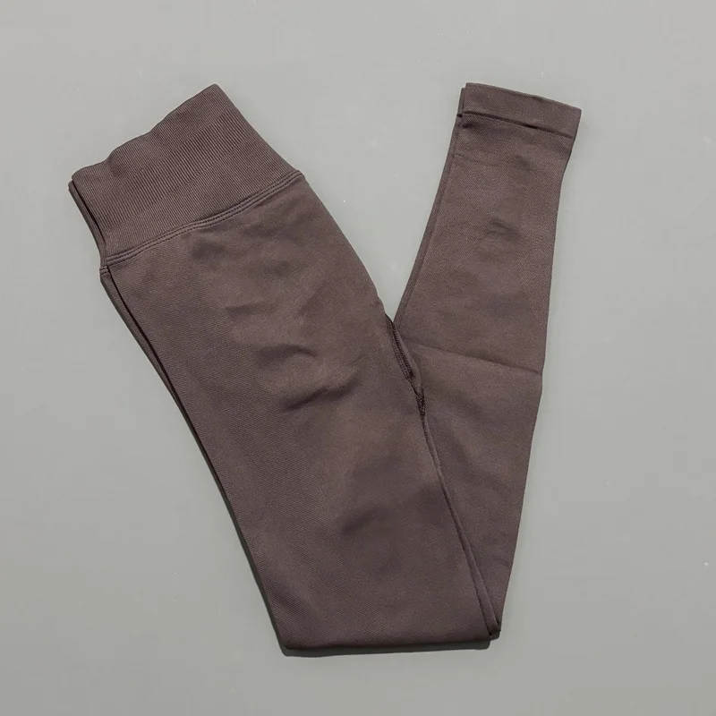 Damskie legginsy bezszwowe modelujące pośladki na siłownię Brązowy
