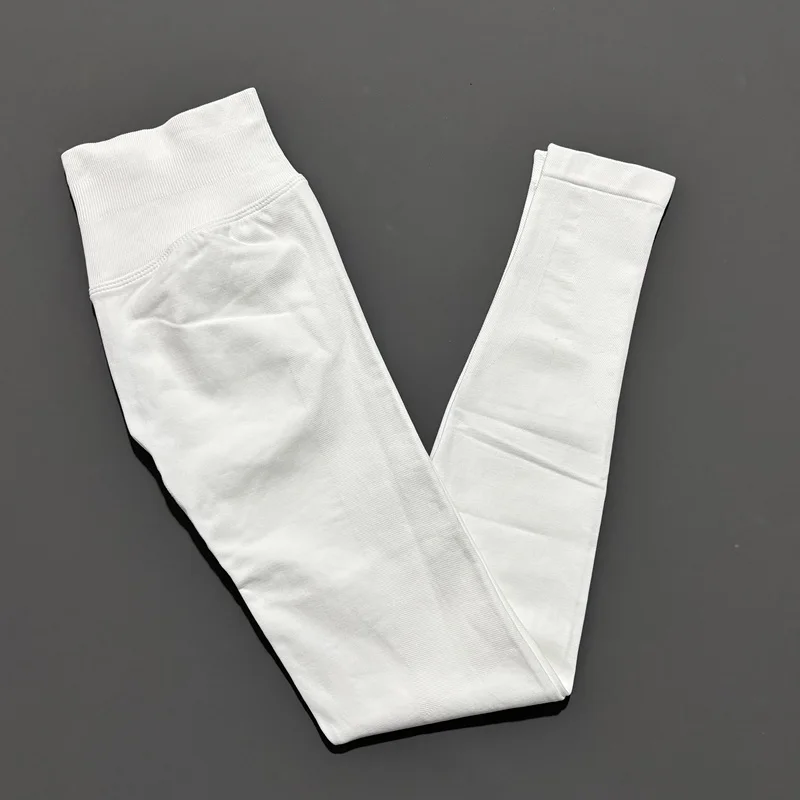 Damskie legginsy bezszwowe modelujące pośladki na siłownię Kremowy