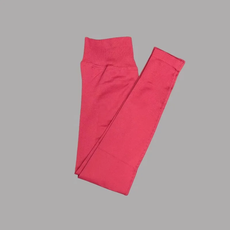Damskie legginsy bezszwowe modelujące pośladki na siłownię Malinowy