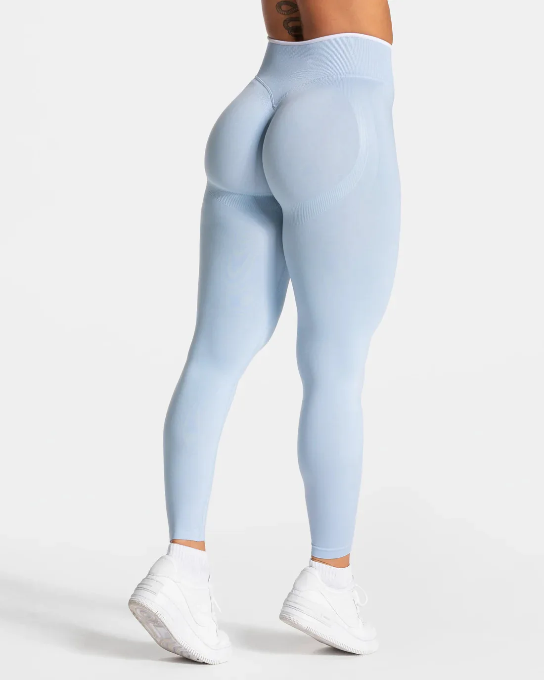 Damskie legginsy do jogi z wysokim stanem, bezszwowe Niebieski