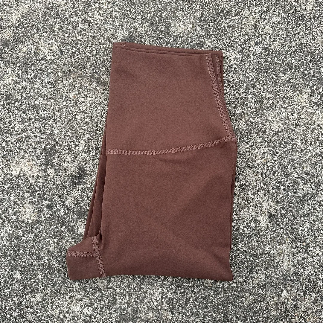 Damskie legginsy do jogi z wysokim stanem i kieszenią Chestnut