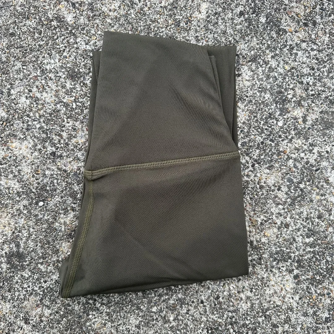 Damskie legginsy do jogi z wysokim stanem i kieszenią Oliwkowy