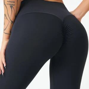 Damskie legginsy do jogi z wysokim stanem szybkoschnące Czarny