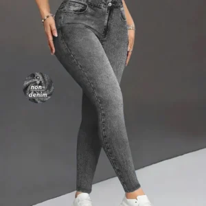 Damskie legginsy do jogi modelujące brzuch z imitacją jeansu Heihui