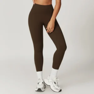 Damskie legginsy do jogi push up z wysokim stanem Kawowy