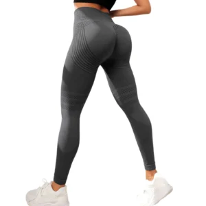 Damskie legginsy kompresyjne 3D antycellulitowe z wysokim stanem Szary
