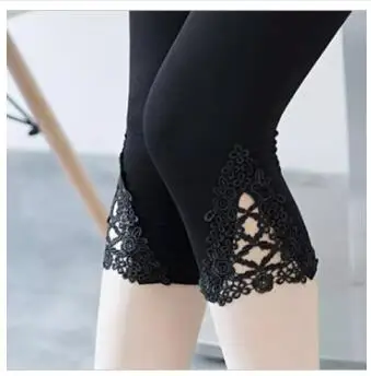 Damskie legginsy 3/4 z koronką w dużych rozmiarach do 7XL Bangdai hei short