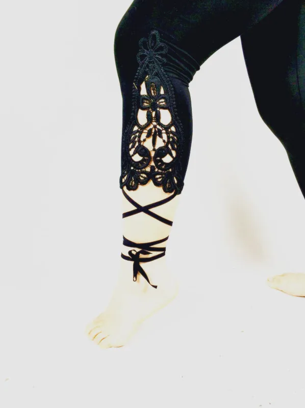 Damskie legginsy 3/4 z koronką w dużych rozmiarach do 7XL Zhadai hei